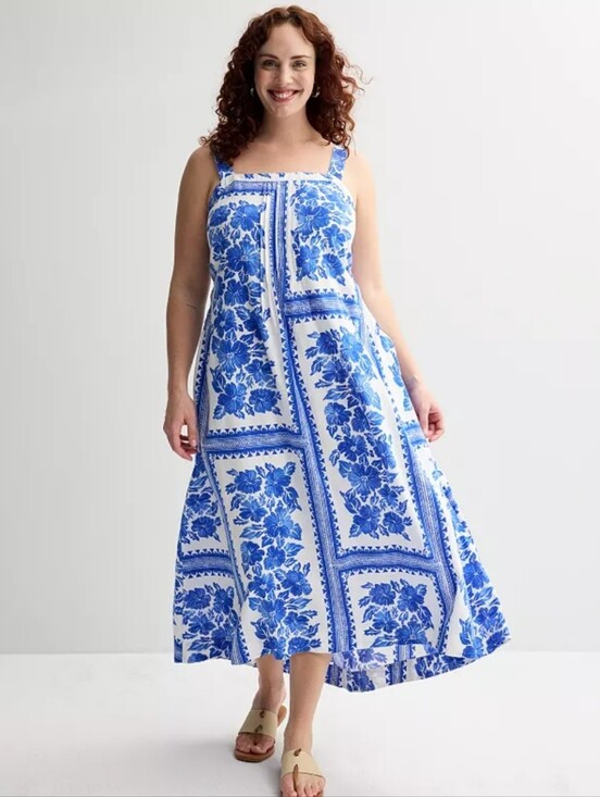 Sonoma Dresses & Skirts - NWT Sonoma Blue White Mediteranean Print Maxi Sun Dress Medium